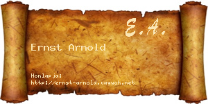 Ernst Arnold névjegykártya